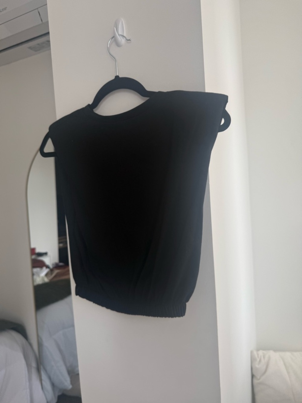 Zara Black Padded-Shoulder Tank Top